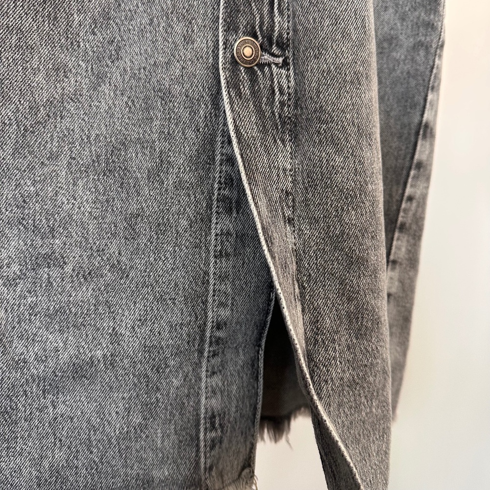 WE THE FREE GRAY WASH MIDI DENIM SKIRT - Picture 4 of 9